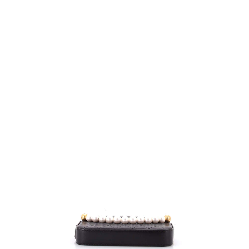 Chanel Chic Pearls Double Zip Clutch with Chain Quilted Lambskin - Picture 4 of 5